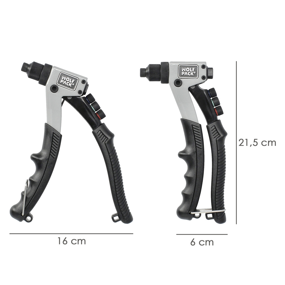 Remachadora Forjada Plus  1 mano medidas